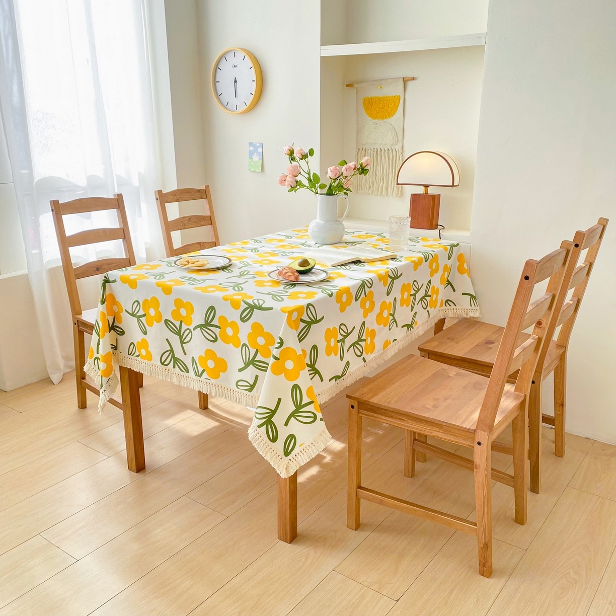 91家纺网 家纺一手货源 找家纺 金泰莱 2026新款印花老粗布桌布 花颜