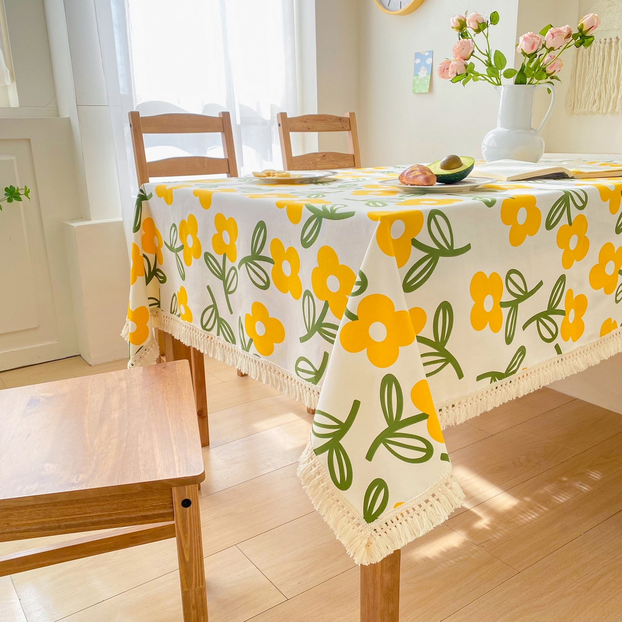 91家纺网 家纺一手货源 找家纺 金泰莱 2026新款印花老粗布桌布 花颜