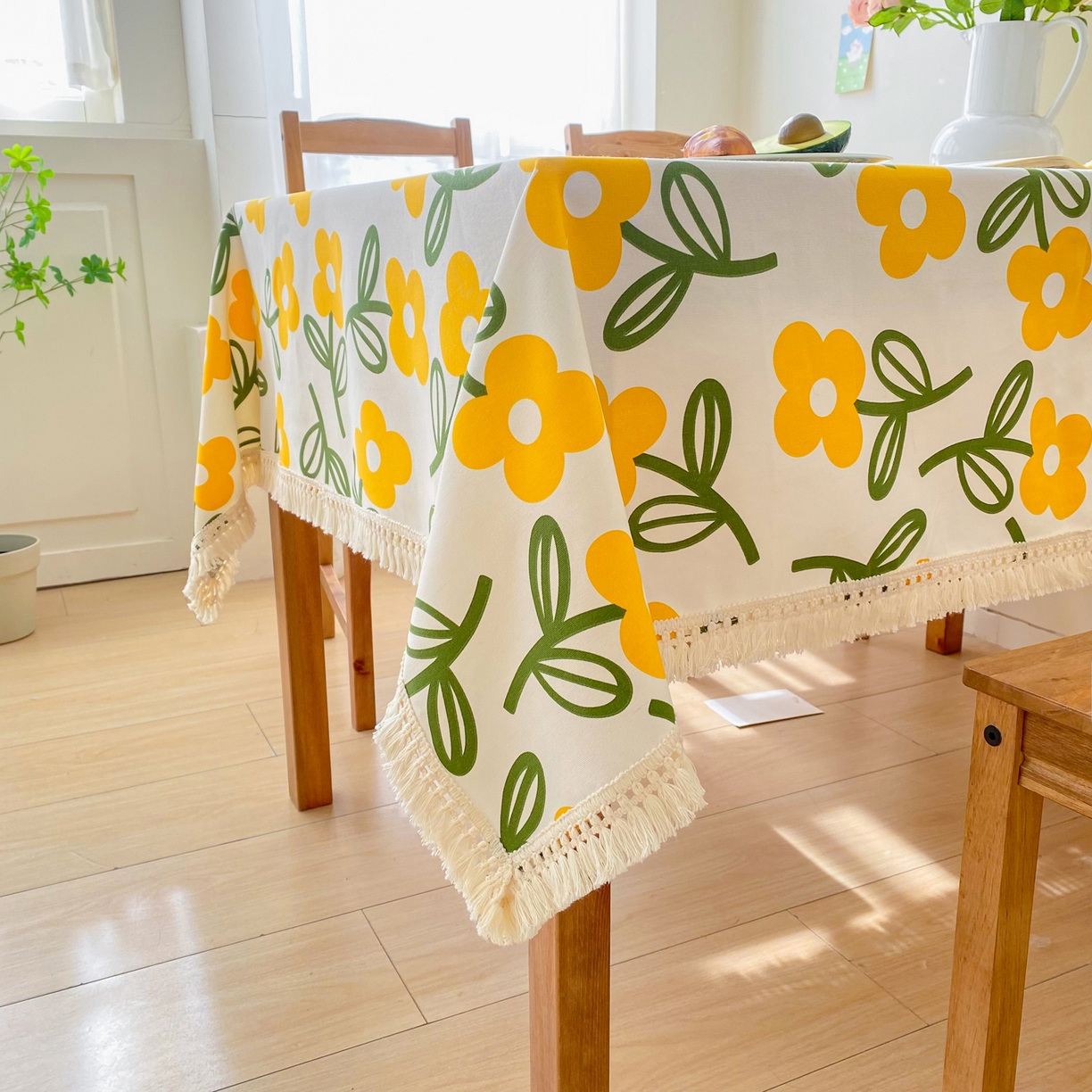 91家纺网 家纺一手货源 找家纺 金泰莱 2026新款印花老粗布桌布 花颜