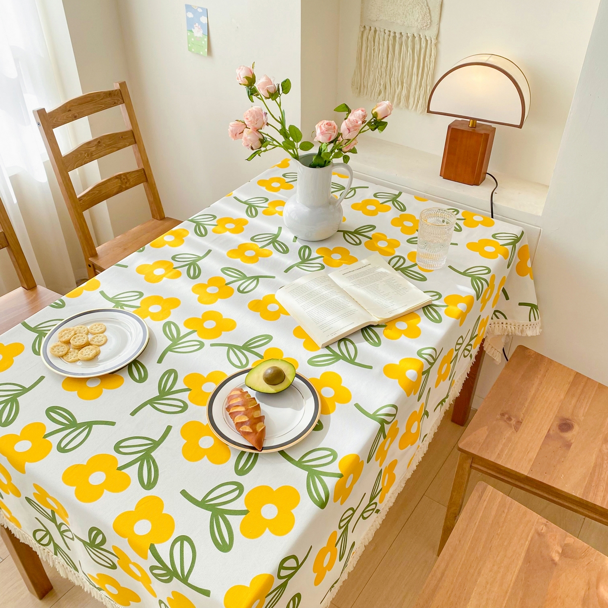 91家纺网 家纺一手货源 找家纺 金泰莱 2026新款印花老粗布桌布 花颜