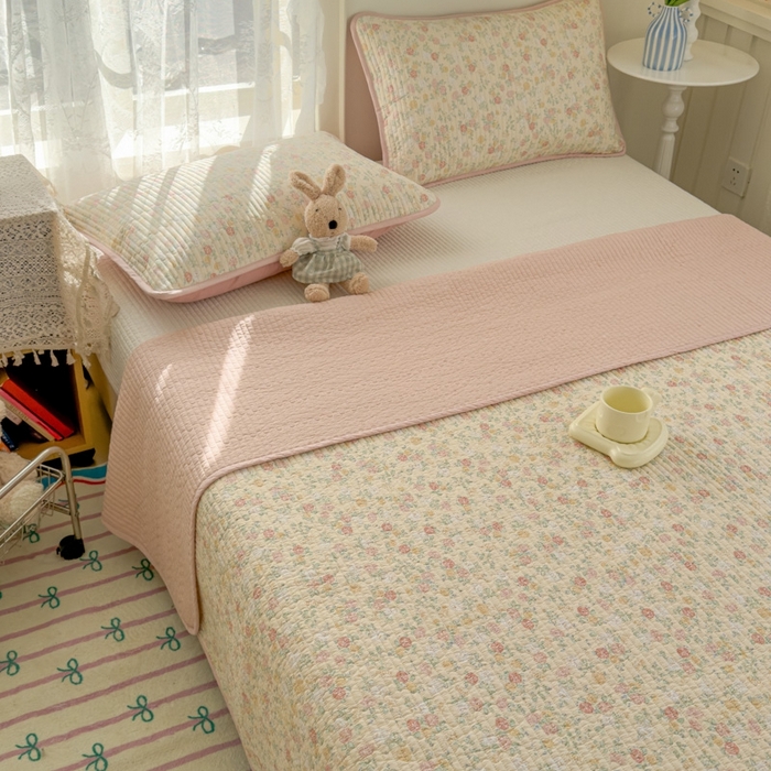 91家纺网 家纺一手货源 找家纺 （总）茉夕家纺 2026新款春季双面纯棉印花单品床盖单件床盖