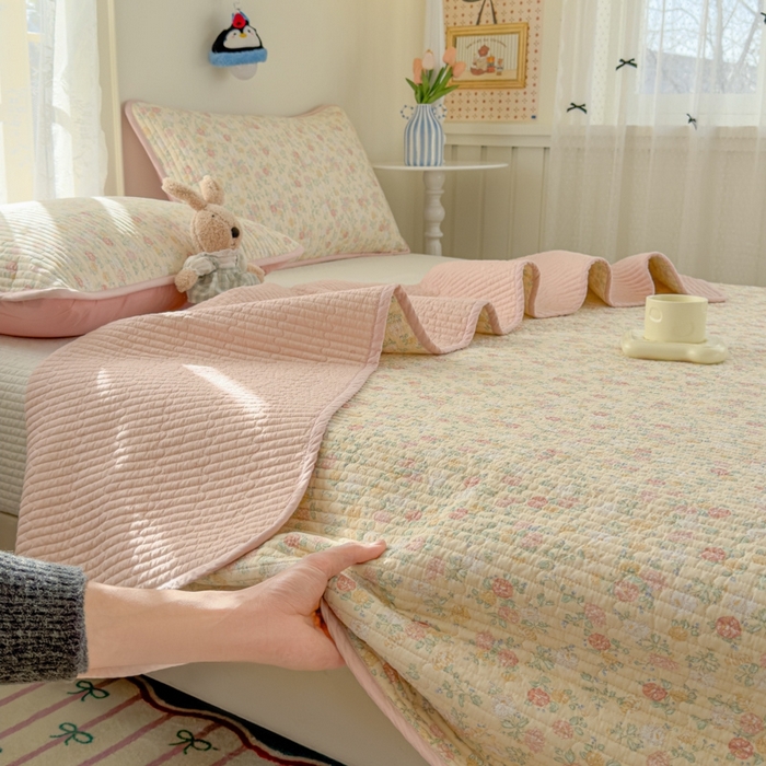 91家纺网 家纺一手货源 找家纺 （总）茉夕家纺 2026新款春季双面纯棉印花单品床盖单件床盖