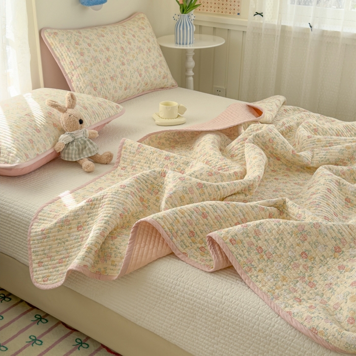 91家纺网 家纺一手货源 找家纺 （总）茉夕家纺 2026新款春季双面纯棉印花单品床盖单件床盖