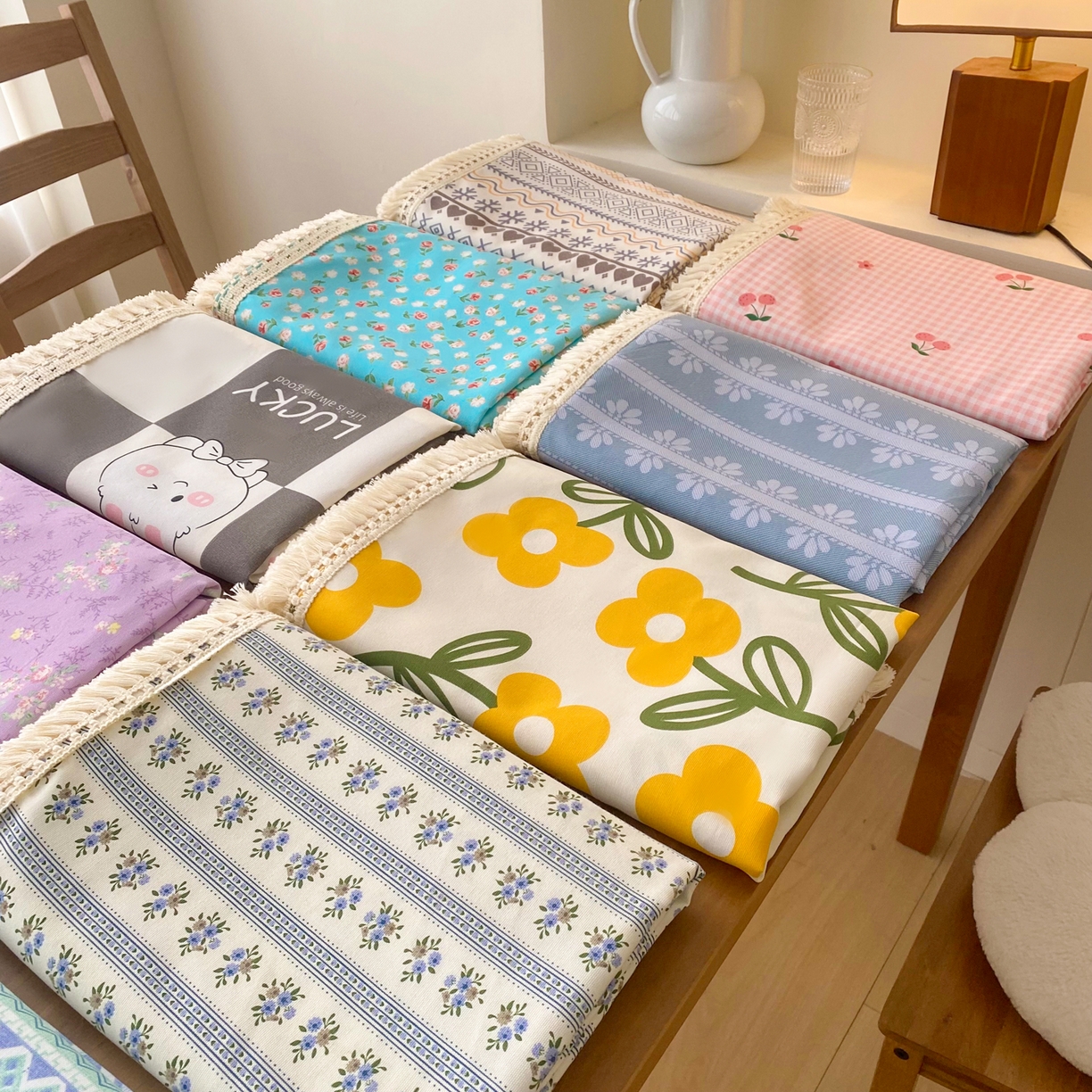 91家纺网 家纺一手货源 找家纺 金泰莱 2026新款印花老粗布桌布 组合图仅展示