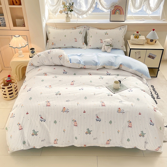 91家纺网 家纺一手货源 找家纺 金盛纺 2025新款全棉印花四件套 迪迪龙