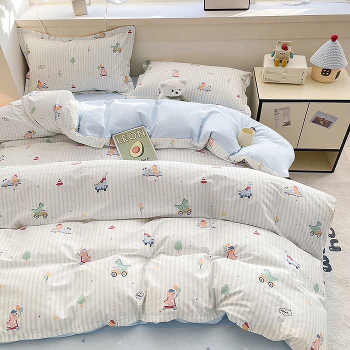 91家纺网 家纺一手货源 找家纺 金盛纺 2025新款全棉印花四件套 迪迪龙