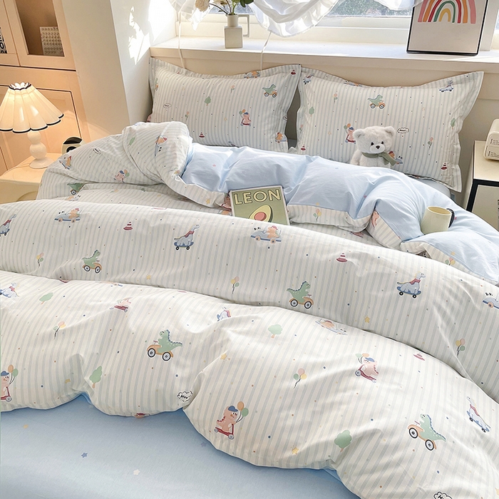 91家纺网 家纺一手货源 找家纺 金盛纺 2025新款全棉印花四件套 迪迪龙