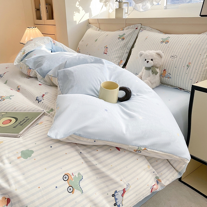 91家纺网 家纺一手货源 找家纺 金盛纺 2025新款全棉印花四件套 迪迪龙