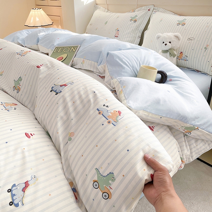 91家纺网 家纺一手货源 找家纺 金盛纺 2025新款全棉印花四件套 迪迪龙