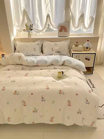 91家纺网 家纺一手货源 找家纺 金盛纺 2025新款全棉印花四件套 迪迪龙