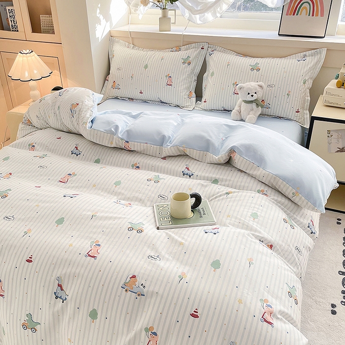 91家纺网 家纺一手货源 找家纺 金盛纺 2025新款13372全棉印花单品被套 迪迪龙