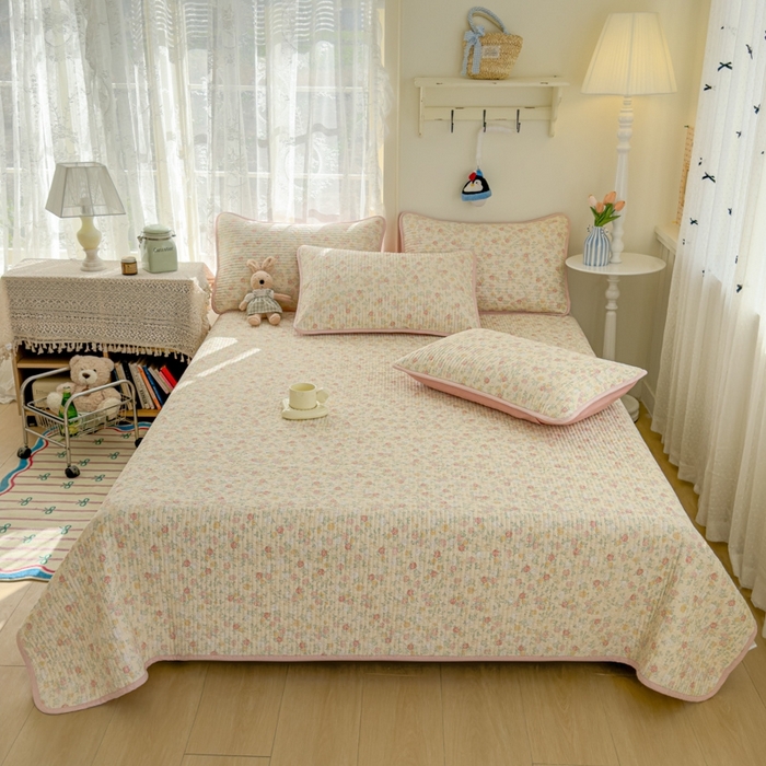 91家纺网 家纺一手货源 找家纺 （总）茉夕家纺 2026新款春季双面纯棉印花单品床盖单件床盖