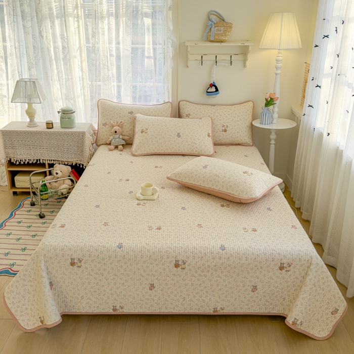 91家纺网 家纺一手货源 找家纺 （总）茉夕家纺 2026新款春季双面纯棉印花单品床盖单件床盖