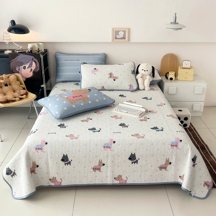 91家纺网 家纺一手货源 找家纺 （总）茉夕家纺 2026新款春季双面纯棉印花单品床盖单件床盖