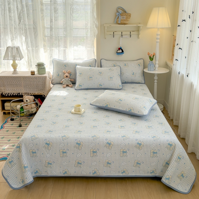 91家纺网 家纺一手货源 找家纺 （总）茉夕家纺 2026新款春季双面纯棉印花单品床盖单件床盖