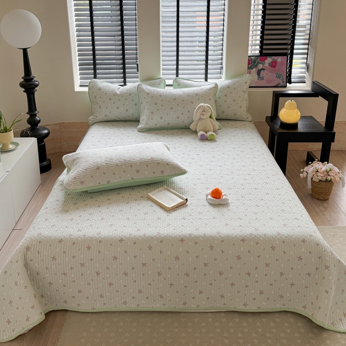 91家纺网 家纺一手货源 找家纺 （总）茉夕家纺 2026新款春季双面纯棉印花单品床盖单件床盖