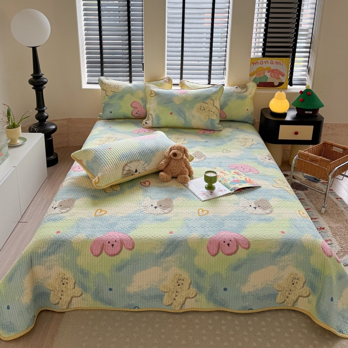 91家纺网 家纺一手货源 找家纺 （总）茉夕家纺 2026新款春季双面纯棉印花单品床盖单件床盖