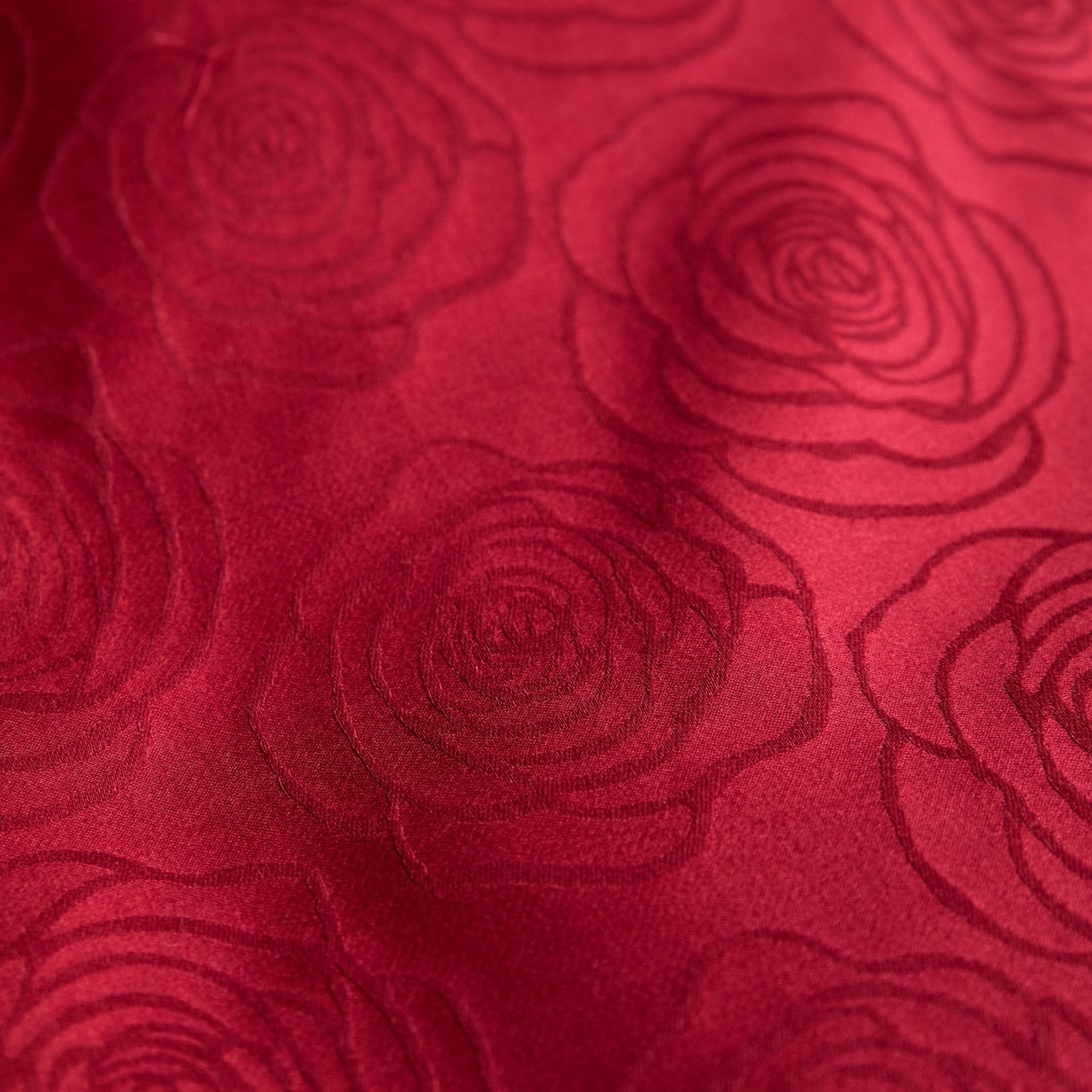 91家纺网 家纺一手货源 找家纺 禾时 2026新款全棉纯棉提花四件套-大红系列 玫瑰之约