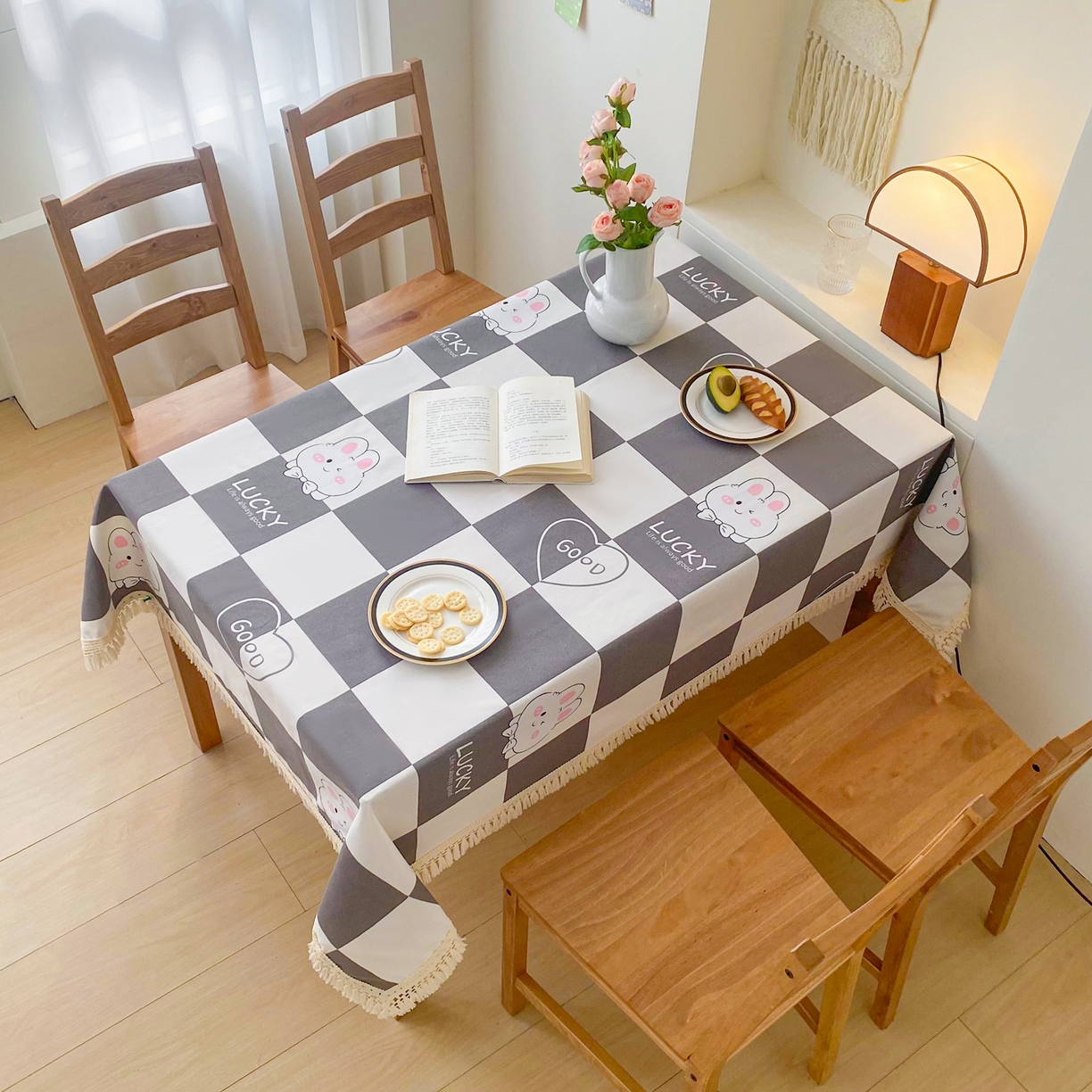 91家纺网 家纺一手货源 找家纺 （总）棉乐町家居 2025新款ins风印花老粗布桌布