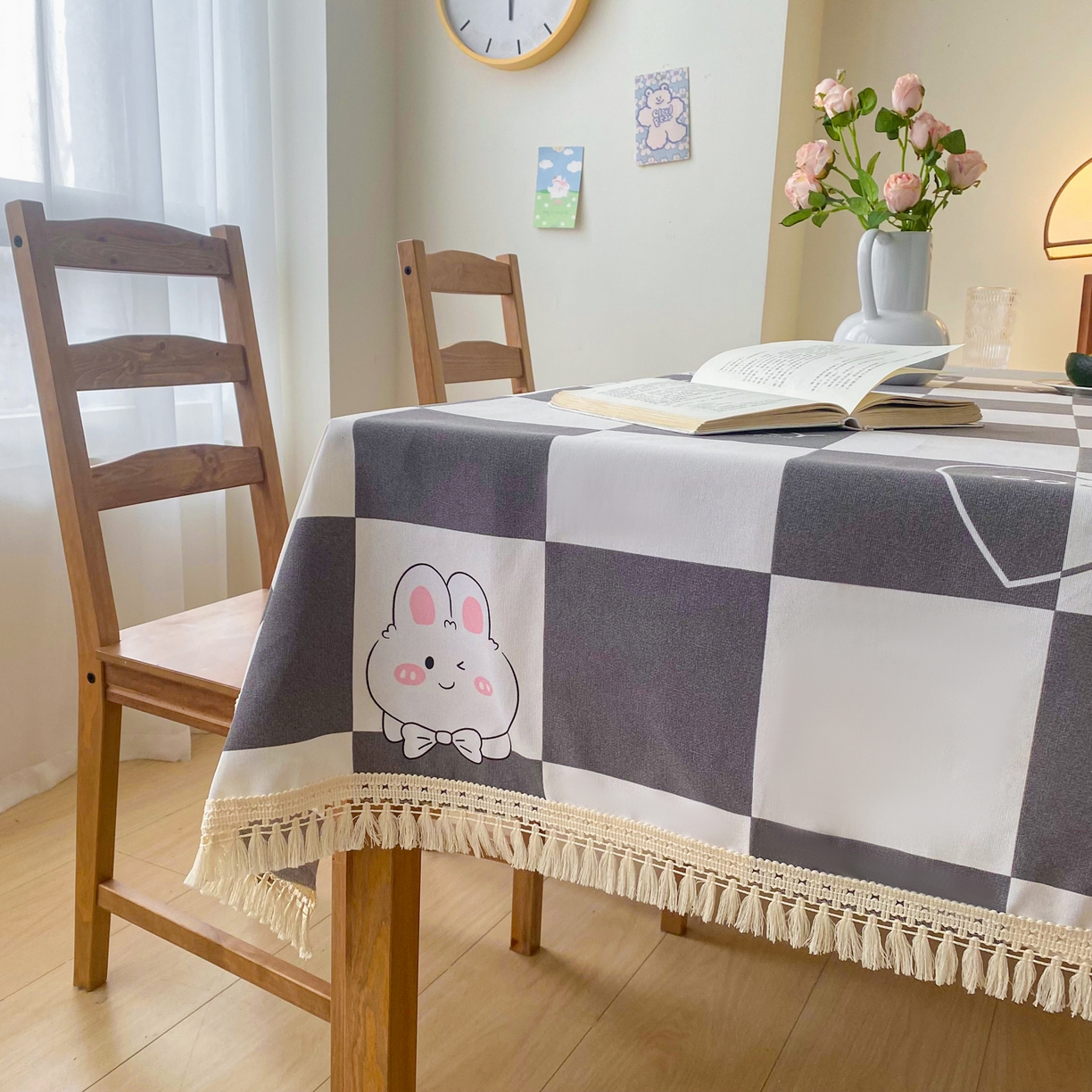 91家纺网 家纺一手货源 找家纺 （总）棉乐町家居 2025新款ins风印花老粗布桌布