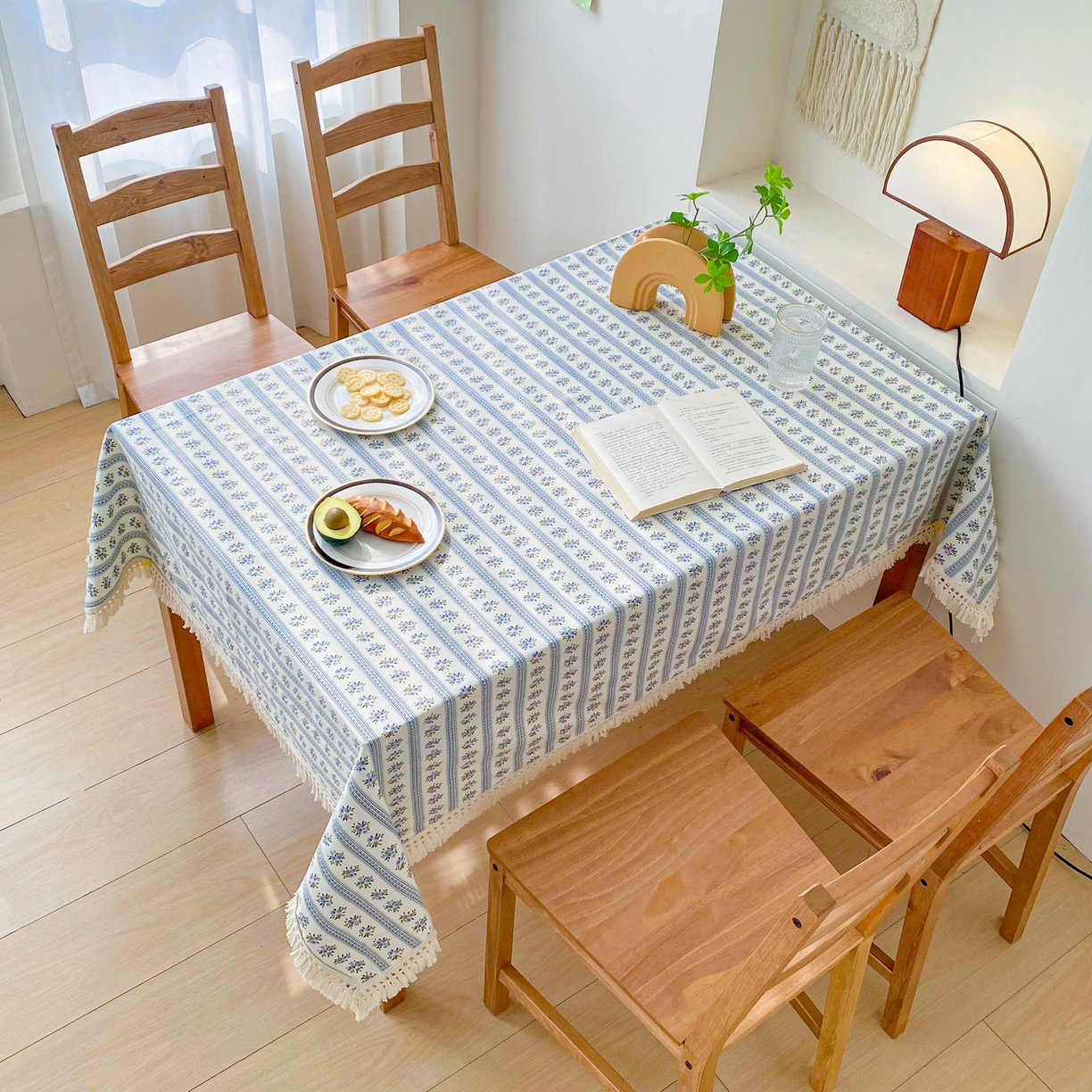 91家纺网 家纺一手货源 找家纺 棉乐町家居 2025新款ins风印花老粗布桌布 兰心