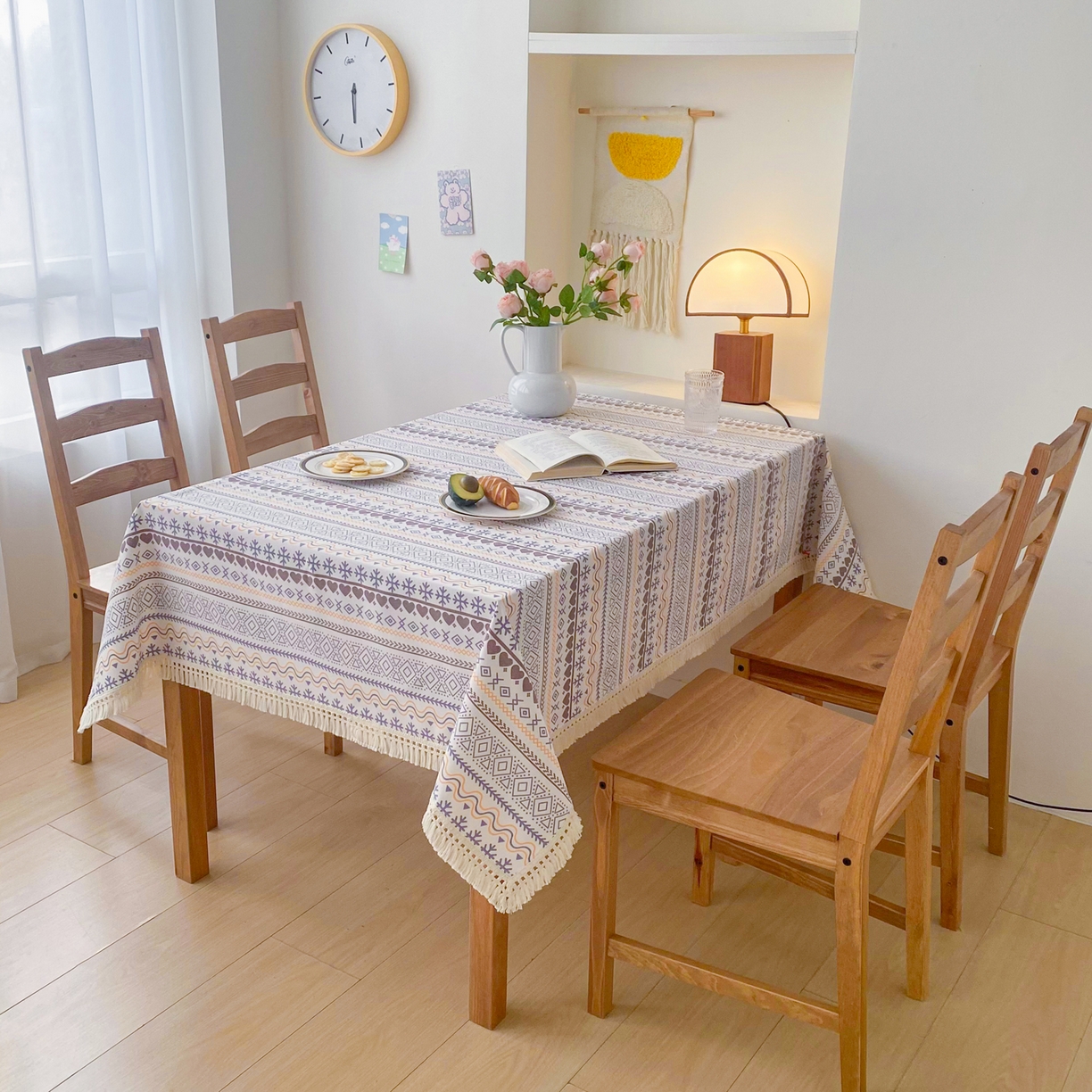 91家纺网 家纺一手货源 找家纺 棉乐町家居 2025新款ins风印花老粗布桌布 波西米亚