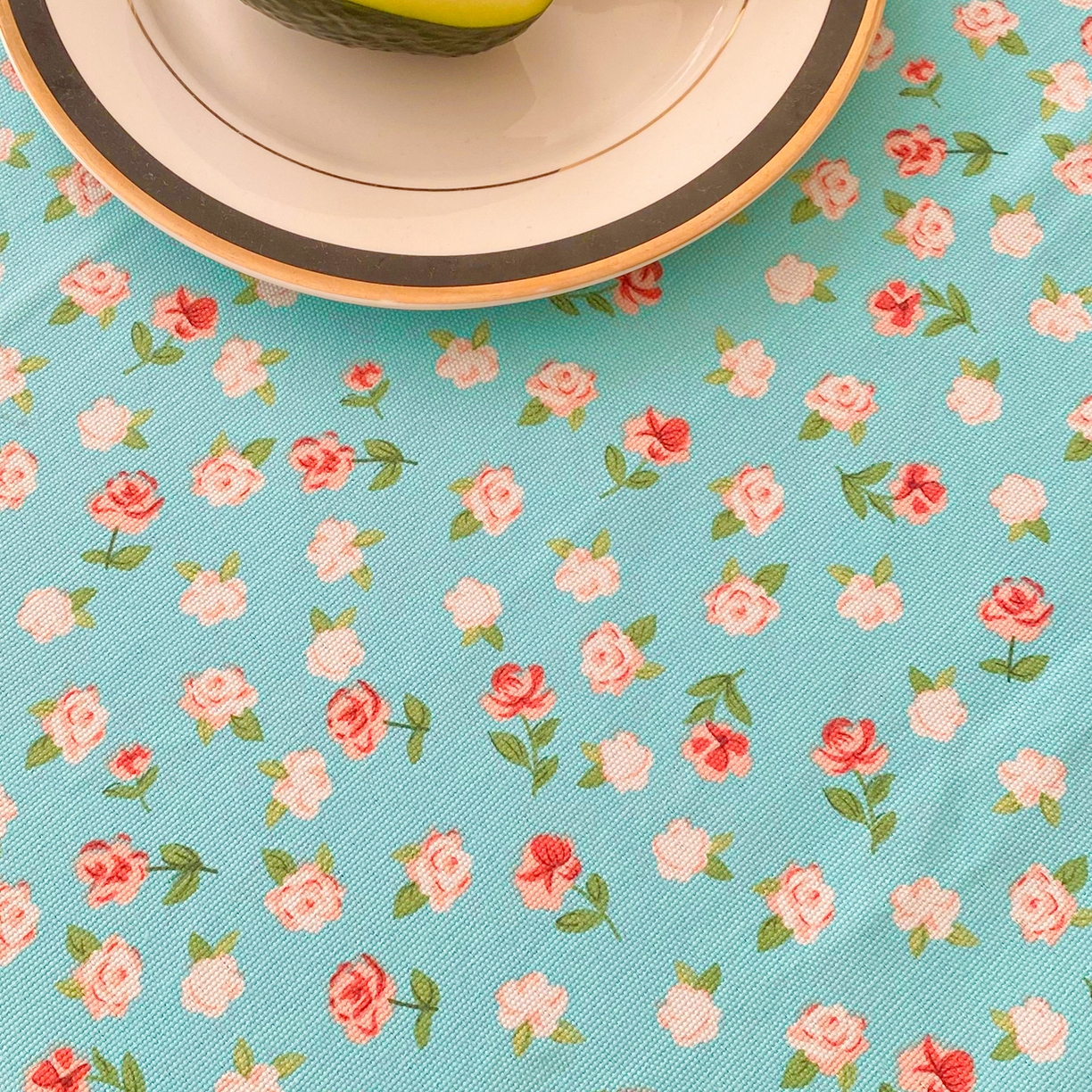 91家纺网 家纺一手货源 找家纺 棉乐町家居 2025新款ins风印花老粗布桌布 春雨