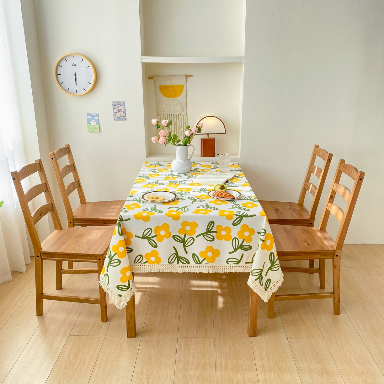 91家纺网 家纺一手货源 找家纺 棉乐町家居 2025新款ins风印花老粗布桌布 花颜