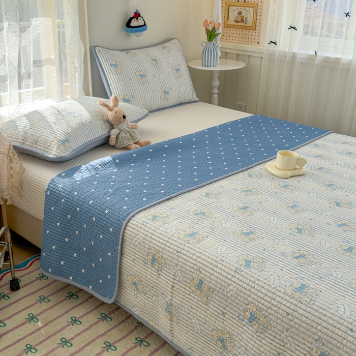 91家纺网 家纺一手货源 找家纺 茉夕家纺 2026新款春季双面纯棉印花单品床盖单件床盖 漫步旅行