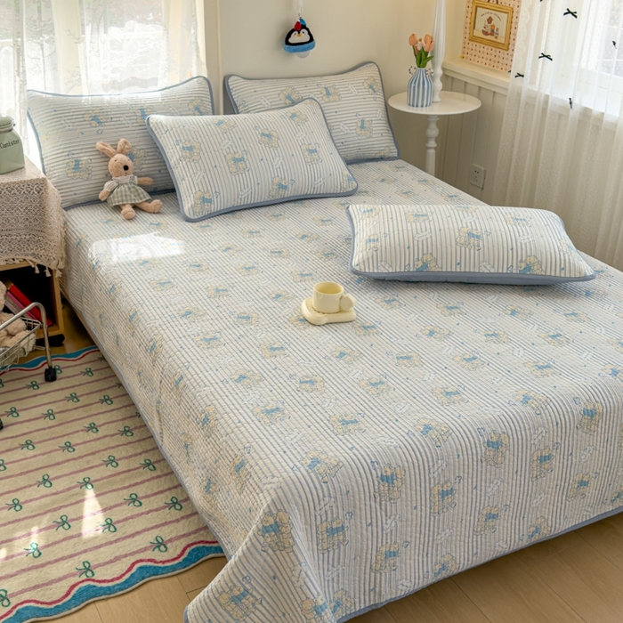 91家纺网 家纺一手货源 找家纺 茉夕家纺 2026新款春季双面纯棉印花单品床盖单件床盖 漫步旅行