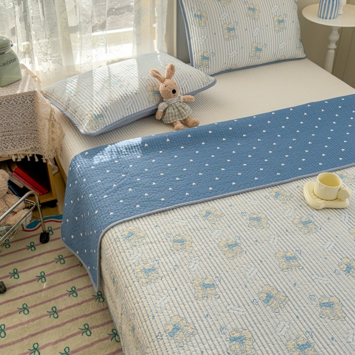 91家纺网 家纺一手货源 找家纺 茉夕家纺 2026新款春季双面纯棉印花单品床盖单件床盖 漫步旅行