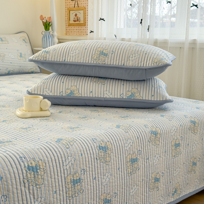 91家纺网 家纺一手货源 找家纺 茉夕家纺 2026新款春季双面纯棉印花单品床盖单件床盖 漫步旅行