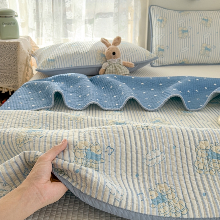 91家纺网 家纺一手货源 找家纺 茉夕家纺 2026新款春季双面纯棉印花单品床盖单件床盖 漫步旅行