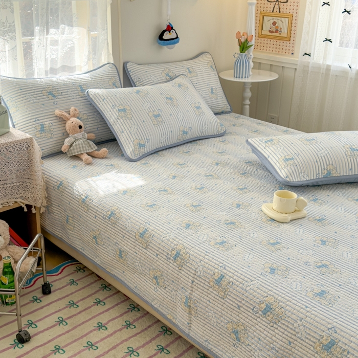 91家纺网 家纺一手货源 找家纺 茉夕家纺 2026新款春季双面纯棉印花单品床盖单件床盖 漫步旅行