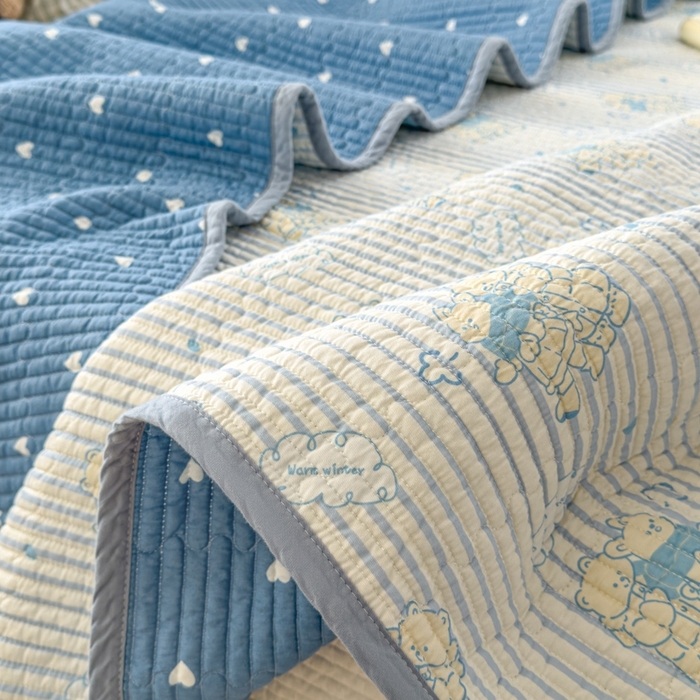 91家纺网 家纺一手货源 找家纺 茉夕家纺 2026新款春季双面纯棉印花单品床盖单件床盖 漫步旅行