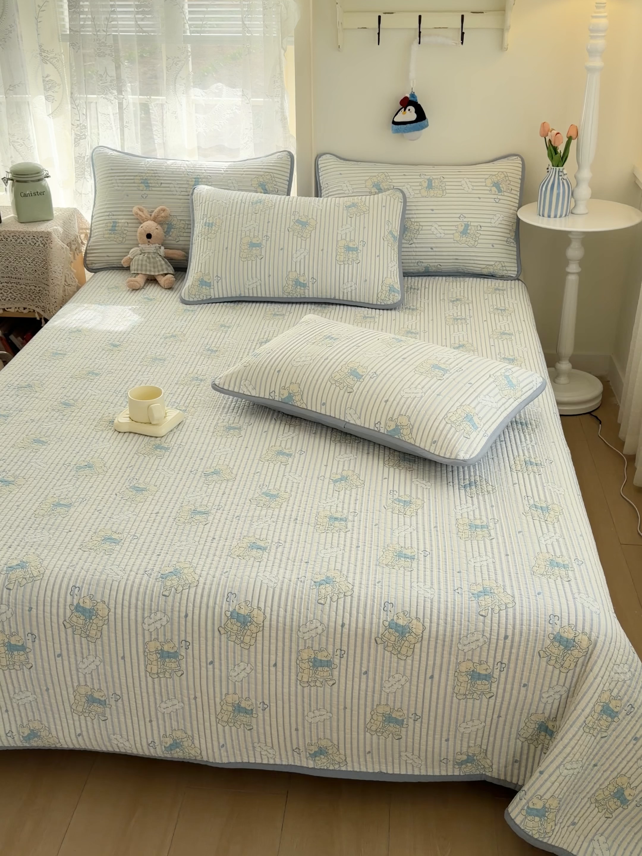 91家纺网 家纺一手货源 找家纺 茉夕家纺 2026新款春季双面纯棉印花单品床盖单件床盖 漫步旅行