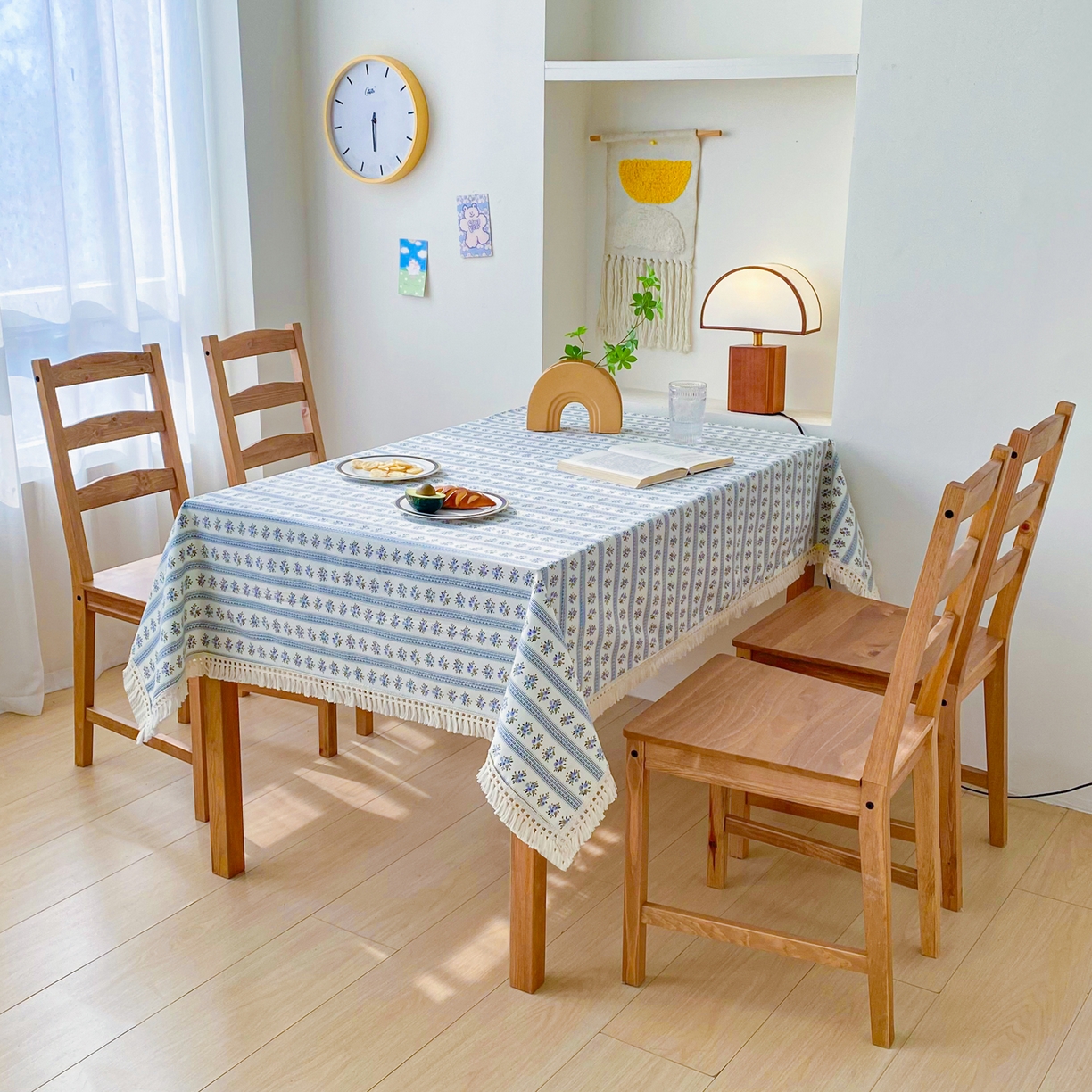 91家纺网 家纺一手货源 找家纺 棉乐町家居 2025新款ins风印花老粗布桌布 兰心