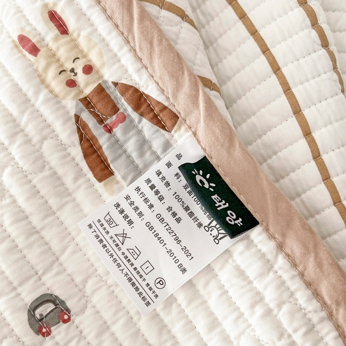 91家纺网 家纺一手货源 找家纺 茉夕家纺 2026新款春季双面纯棉印花单品床盖单件床盖 蘑菇兔