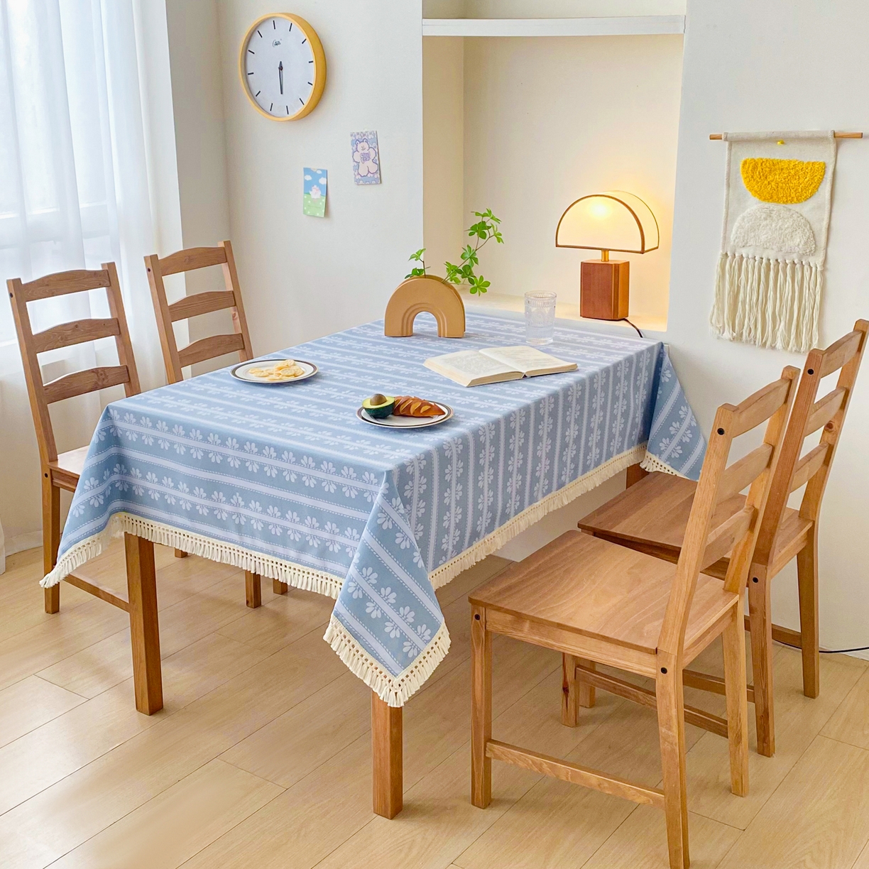 91家纺网 家纺一手货源 找家纺 棉乐町家居 2025新款ins风印花老粗布桌布 小时光