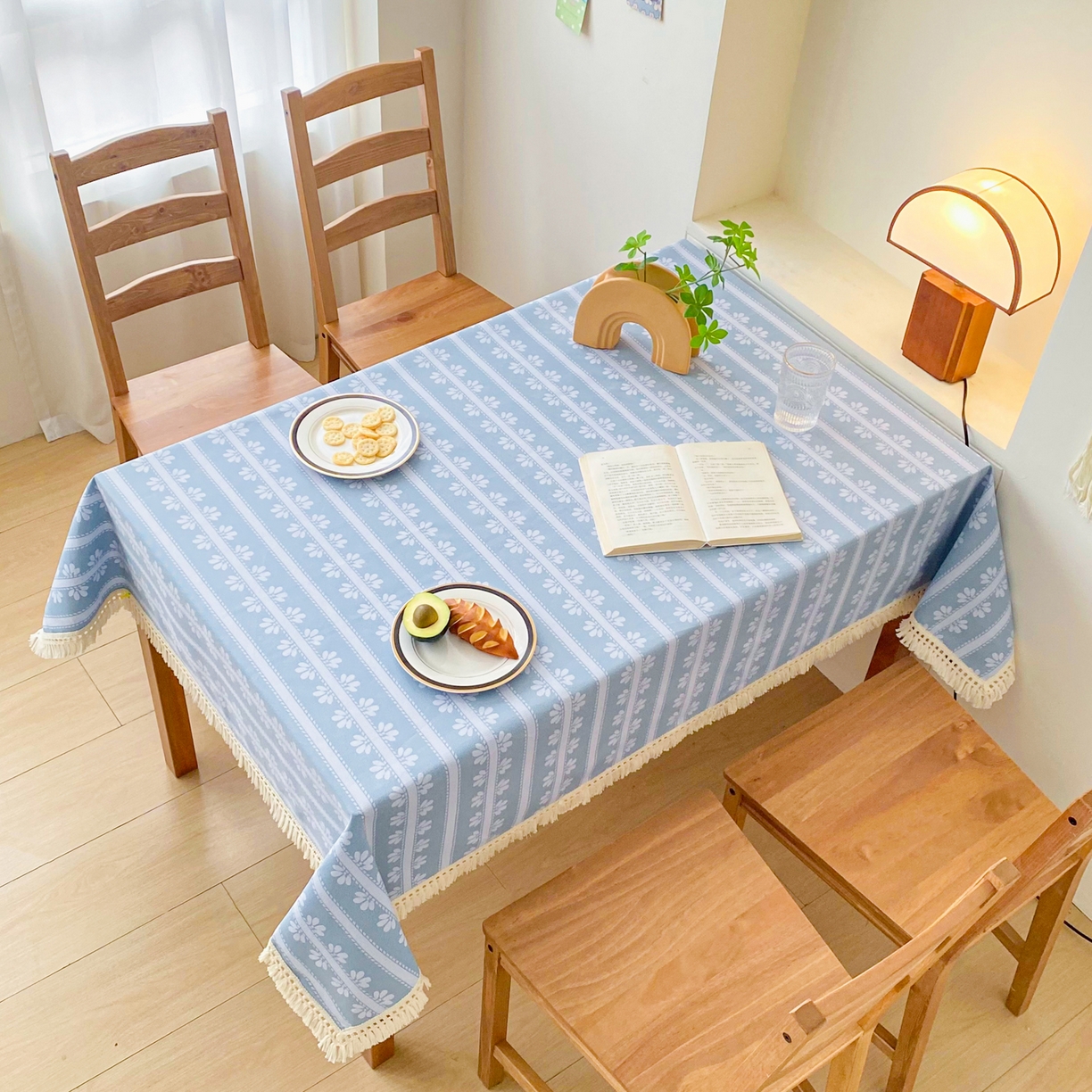 91家纺网 家纺一手货源 找家纺 棉乐町家居 2025新款ins风印花老粗布桌布 小时光