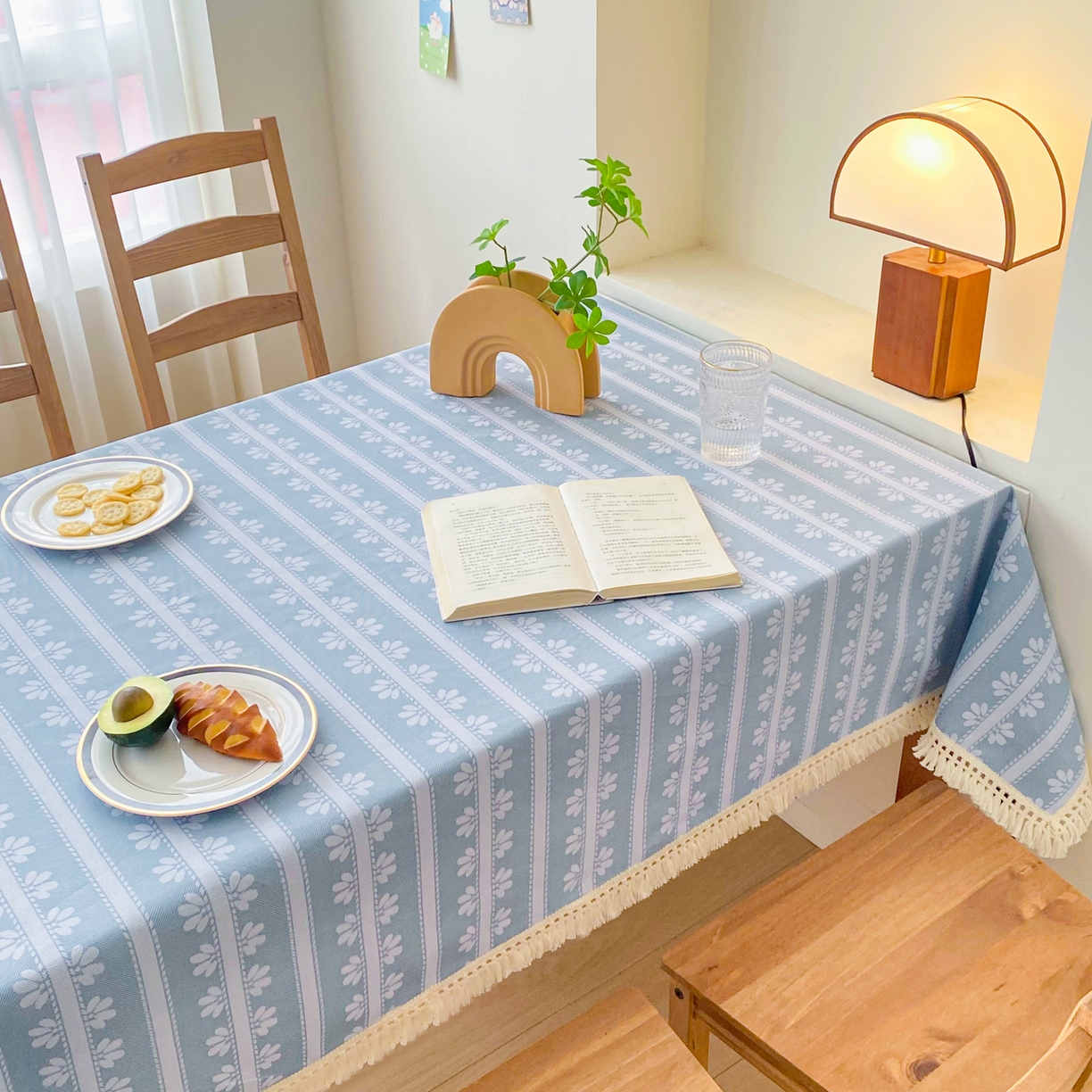 91家纺网 家纺一手货源 找家纺 棉乐町家居 2025新款ins风印花老粗布桌布 小时光