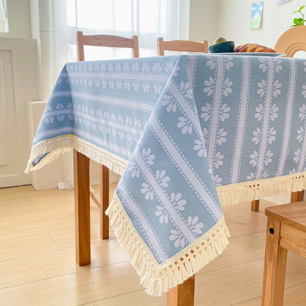 91家纺网 家纺一手货源 找家纺 棉乐町家居 2025新款ins风印花老粗布桌布 小时光