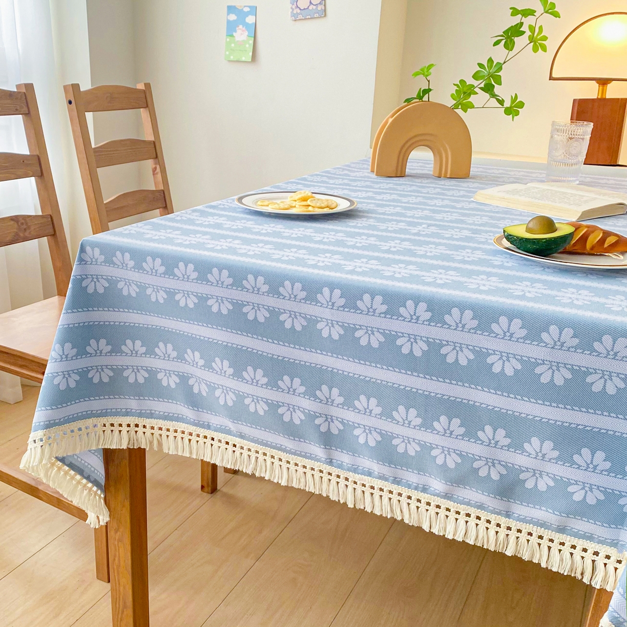 91家纺网 家纺一手货源 找家纺 棉乐町家居 2025新款ins风印花老粗布桌布 小时光