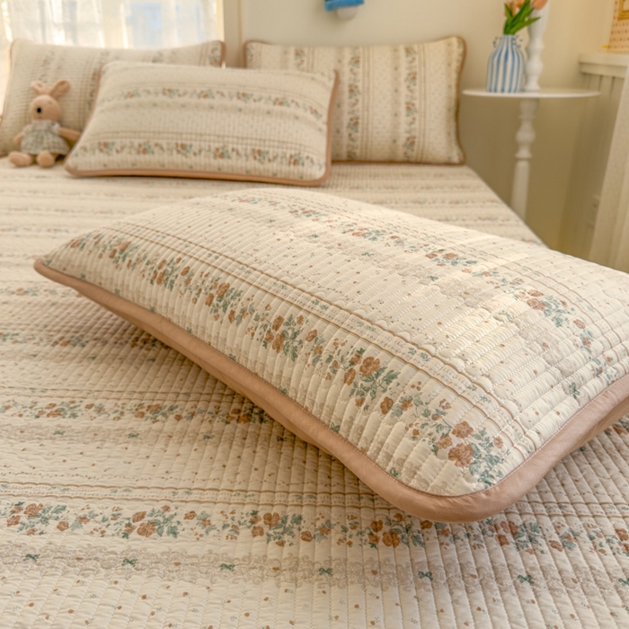 91家纺网 家纺一手货源 找家纺 茉夕家纺 2026新款春季双面纯棉印花单品床盖单件床盖 秋日玫瑰