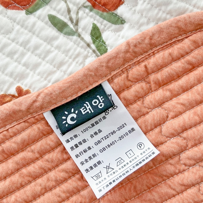 91家纺网 家纺一手货源 找家纺 茉夕家纺 2026新款春季双面纯棉印花单品床盖单件床盖 石榴红了