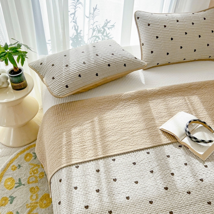 91家纺网 家纺一手货源 找家纺 茉夕家纺 2026新款春季双面纯棉印花单品床盖单件床盖 守护爱心