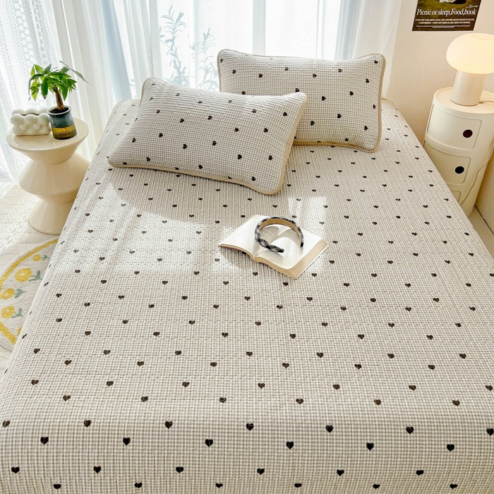 91家纺网 家纺一手货源 找家纺 茉夕家纺 2026新款春季双面纯棉印花单品床盖单件床盖 守护爱心