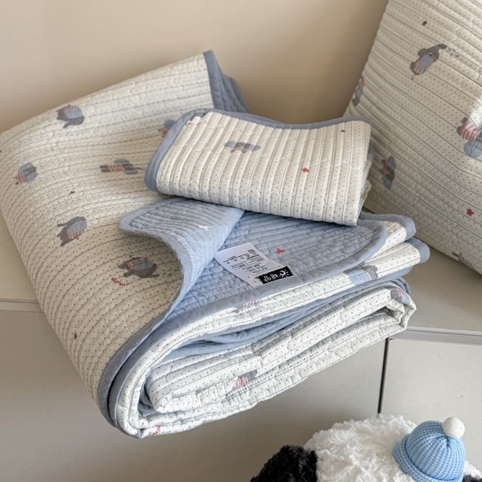 91家纺网 家纺一手货源 找家纺 茉夕家纺 2026新款春季双面纯棉印花单品床盖单件床盖 跳跳象