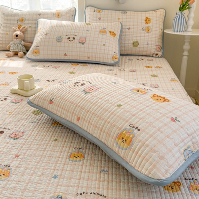 91家纺网 家纺一手货源 找家纺 茉夕家纺 2026新款春季双面纯棉印花单品床盖单件床盖 童话世界