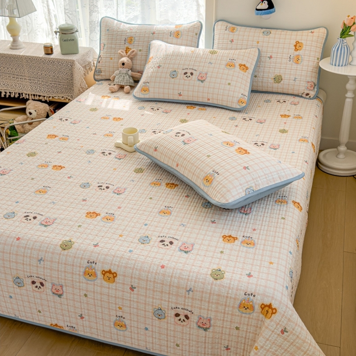 91家纺网 家纺一手货源 找家纺 茉夕家纺 2026新款春季双面纯棉印花单品床盖单件床盖 童话世界